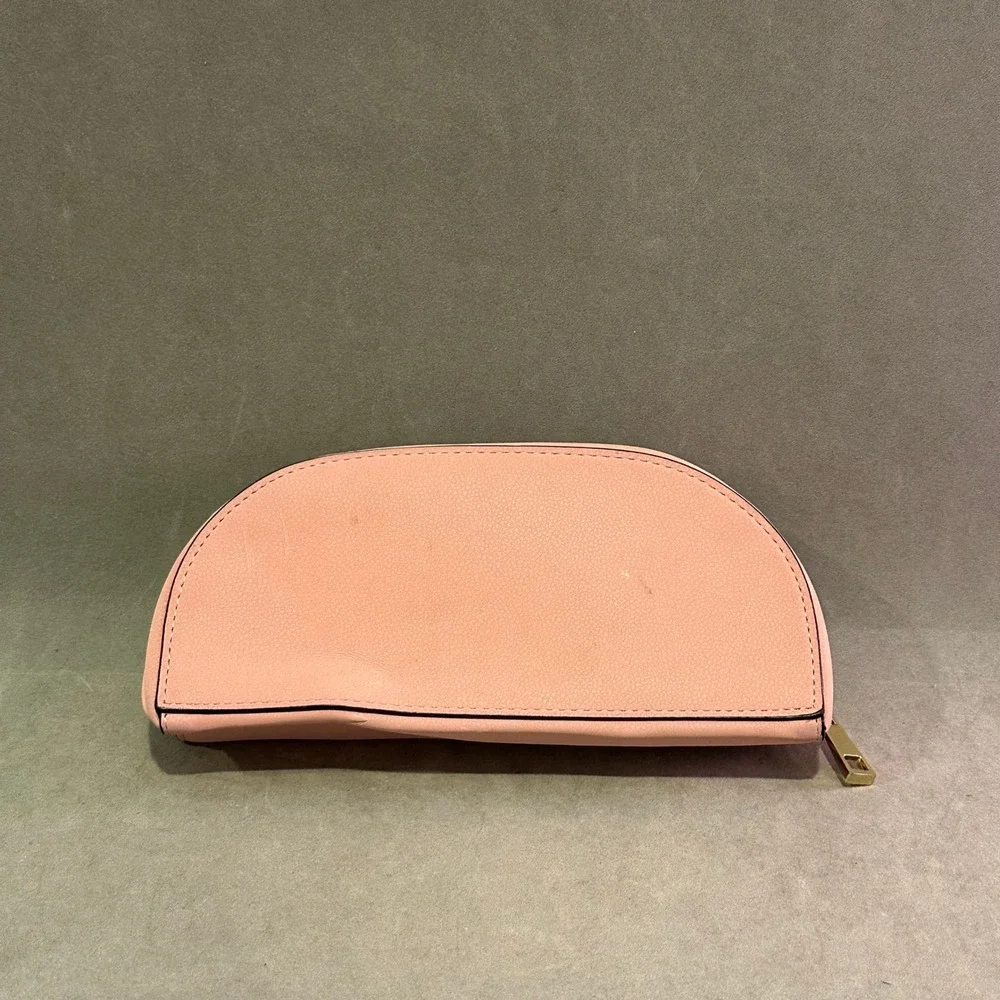 Marc Jacobs Runway 9.12.2018 Pink Half Moon Cosmetic Pouch Bag Gold Hardware